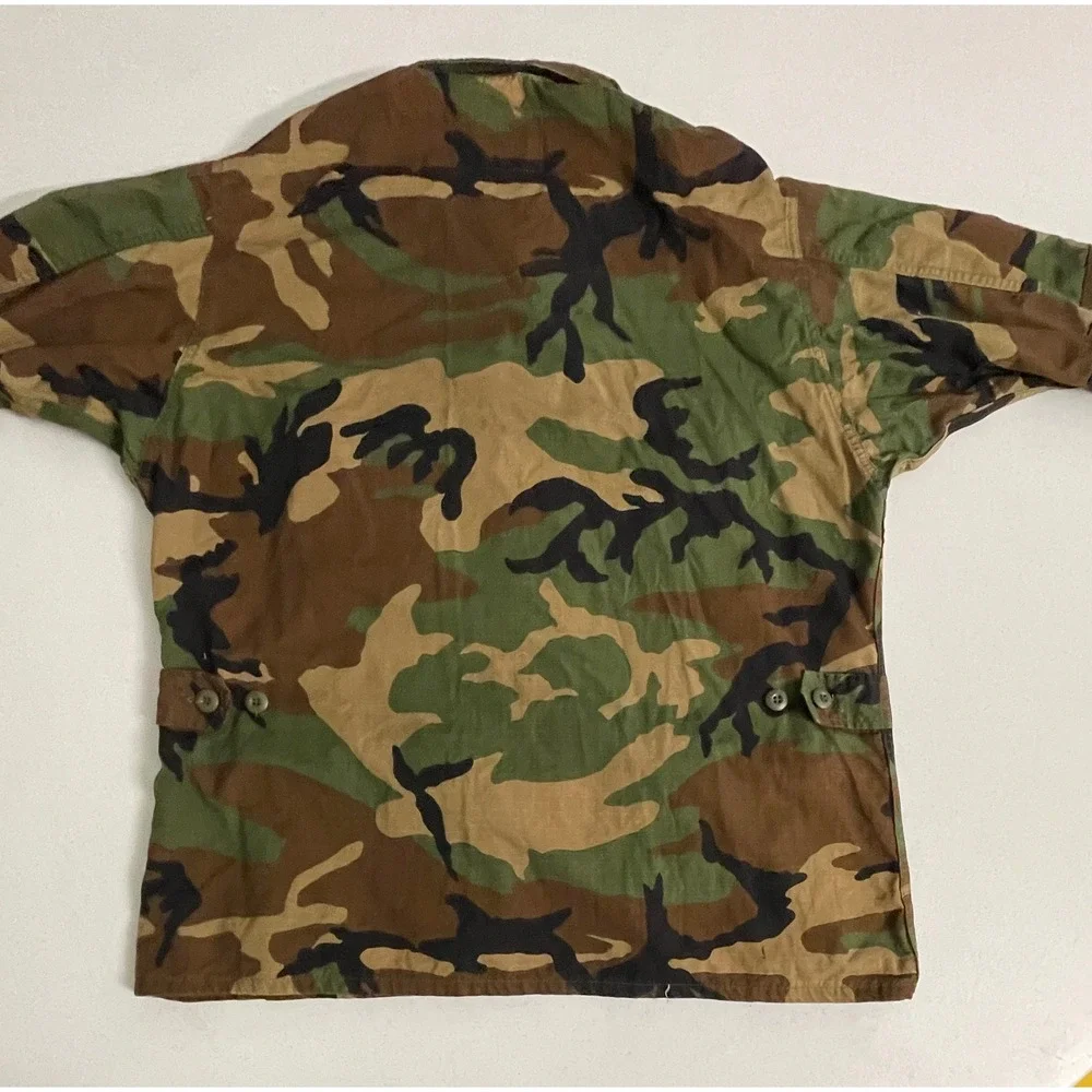 Vintage US Military Woodland Camo BDU Field Jacket Large Regular 1985 Ripstop - Picture 7 of 12
